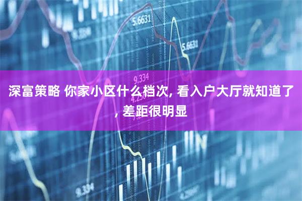 深富策略 你家小区什么档次, 看入户大厅就知道了, 差距很明显